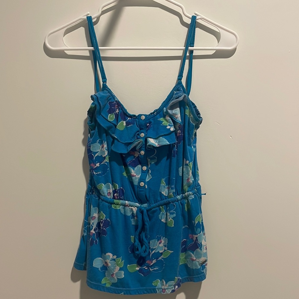 Blue floral tank top